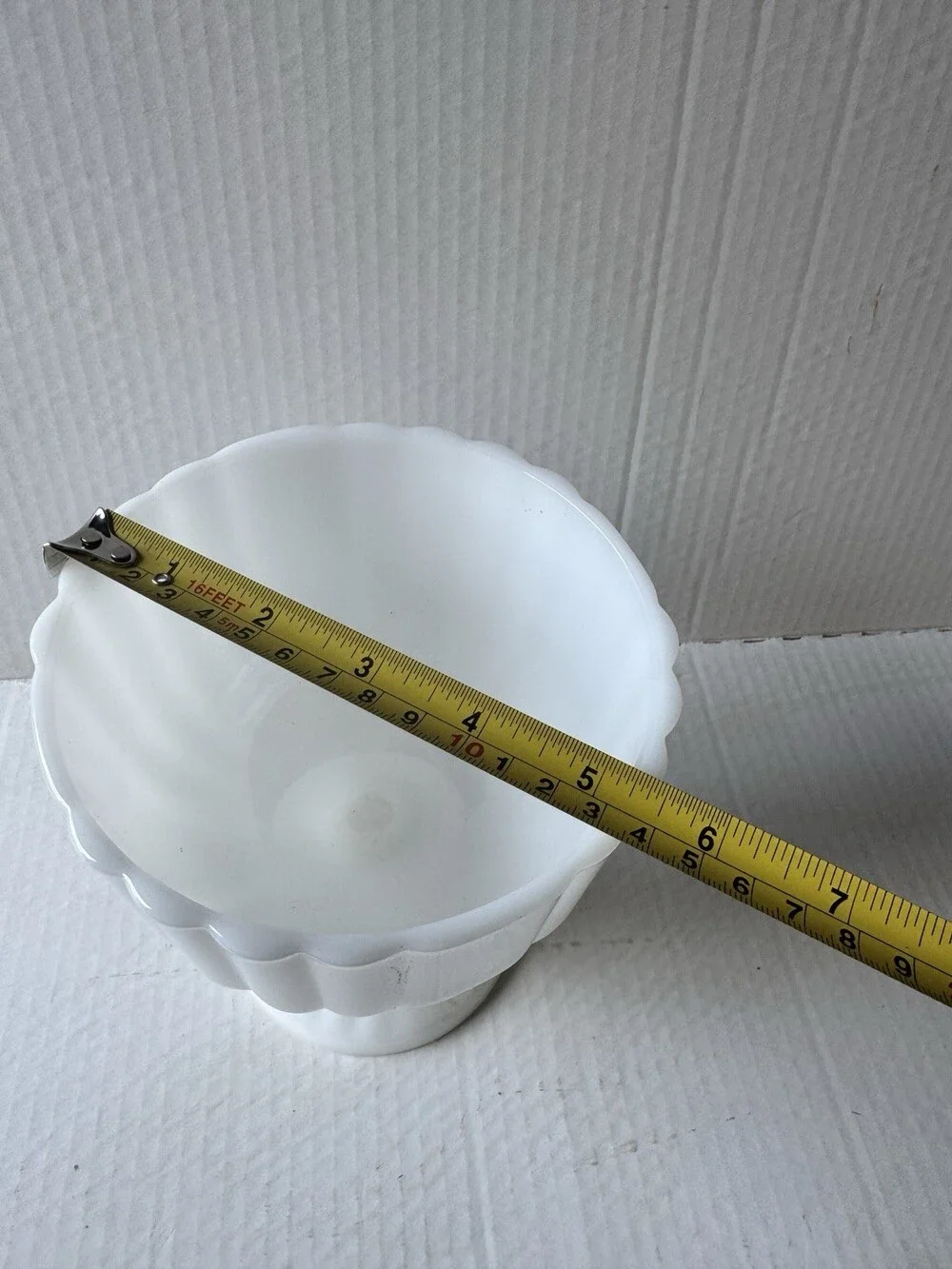 Vintage Milk Glass Ribbed Pedestal 6.5